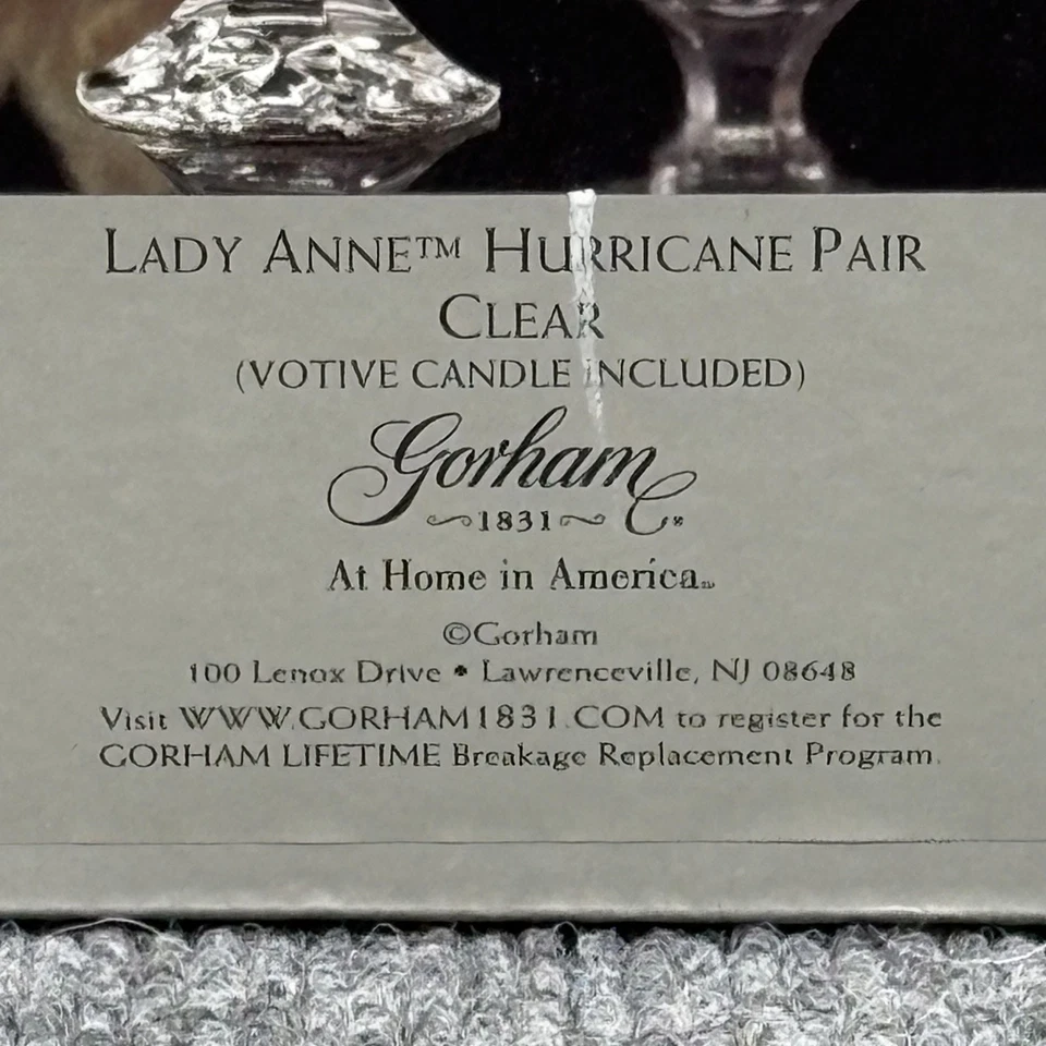 Juego de 2 candelabros votivos transparentes Gorham Lady Anne Crystal Hurricane Foto 3 de 4