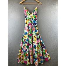 J.Crew Cotton-poplin Button-up Midi in Ivory Vibrant Garden Floral Dress XS