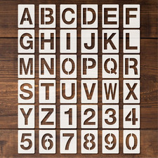 36 Pcs 2-Inch Letter Stencils - Reusable Plastic Alphabet  Number Stencils For