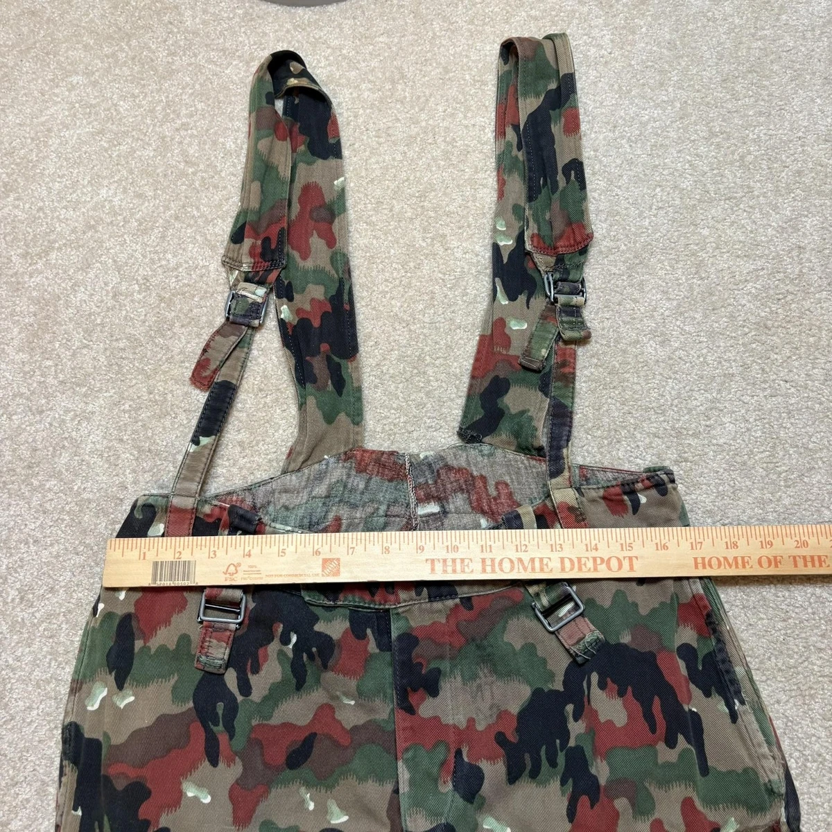 De Colección Ejército Suizo M70 Alpenflage Hombres 34 Camuflados Carga Pantalones Cortos Pantalones de Campo Pechera Mono