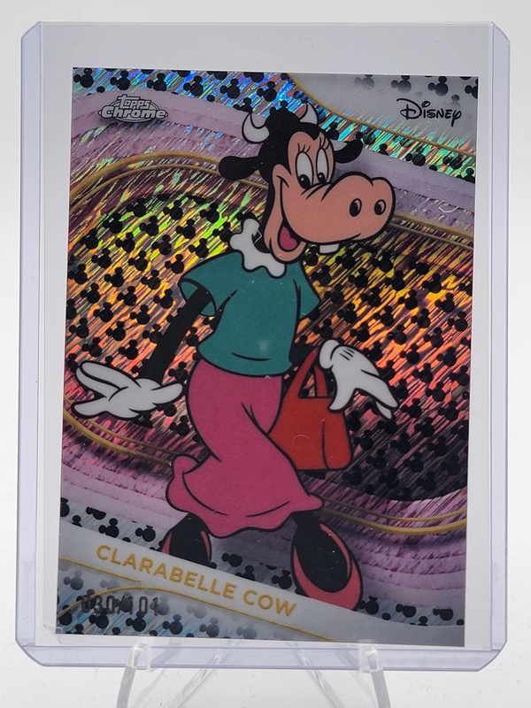 CLARABELLE COW 2025 TOPPS CHROME DISNEY MICKEY MOUSE BW SHIMMER /101 #165 Q2091