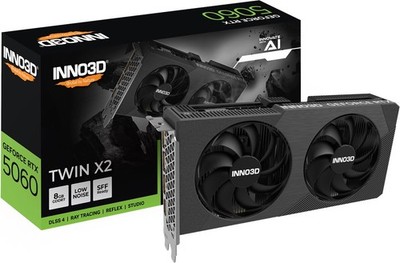 INNO3D  GeForce RTX 5060 Twin X2 8GB GDDR7 PCIe 5.0 x16 Grafikkarte #Black#