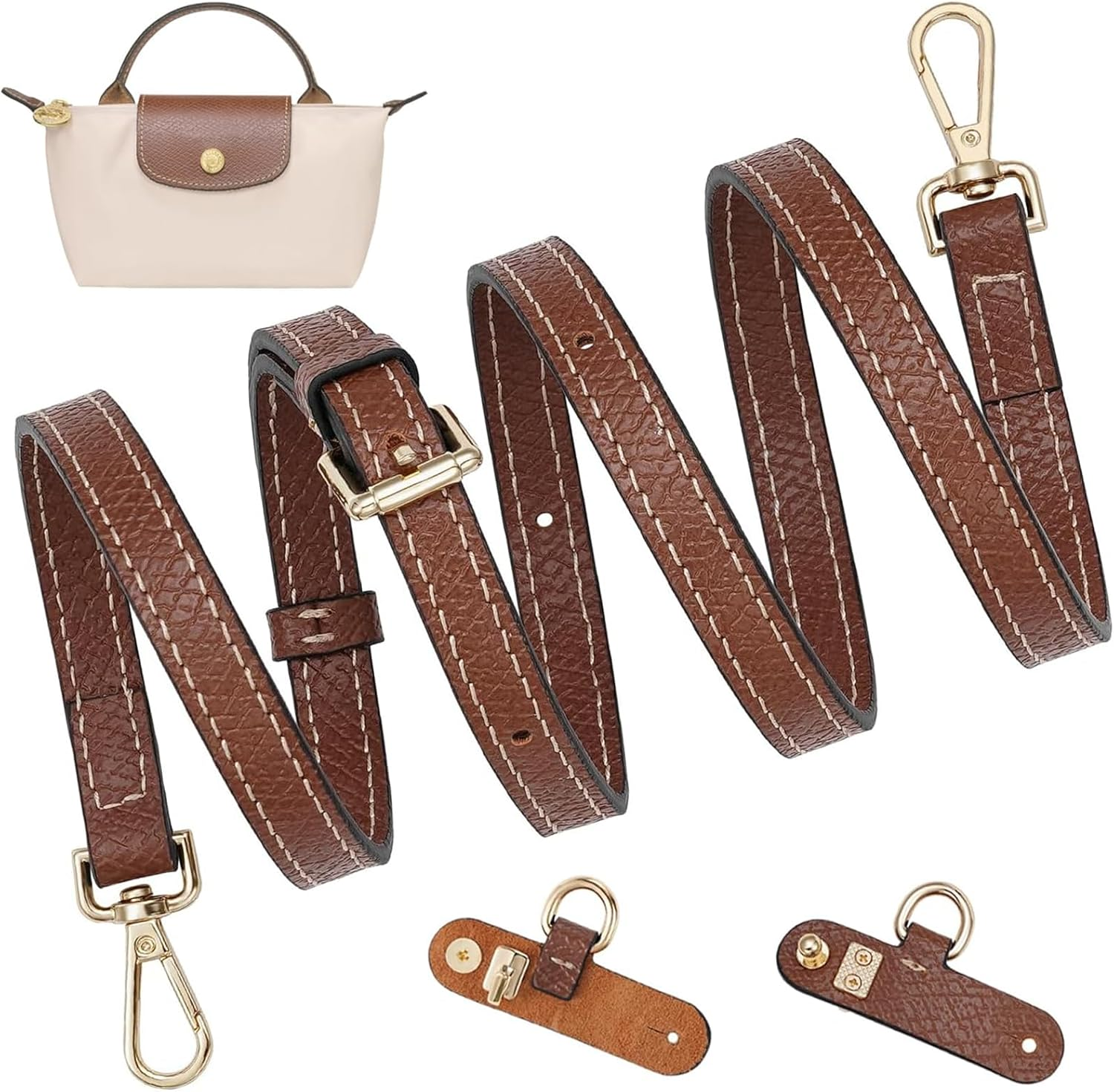 Crossbody Strap Replacement for Longchamp Mini Bag Adjustable Leather Shoulder S