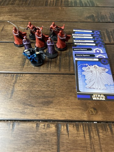 Star Wars Miniatures Emperor Palpatine & Royal Guard, Dignitary Lot w/ Cards