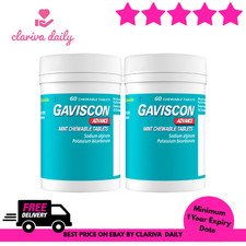 2x Gaviscon Advance Mint Chewable Tablets 60 Pack (120 Tablets)