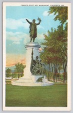 Vintage Francis Scott Key Monument Frederick MD Postcard Louis Kaufmann