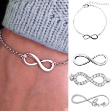 Bracciale INFINITO da Uomo Donna Argento con catena Amore Amicizia braccialetto