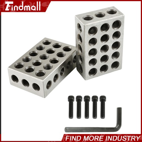 MATCHED PAIRS .0001" PRECISION 1-2-3 123 BLOCK SET 23 HOLES With Screws HEX KEY - Picture 10 of 24