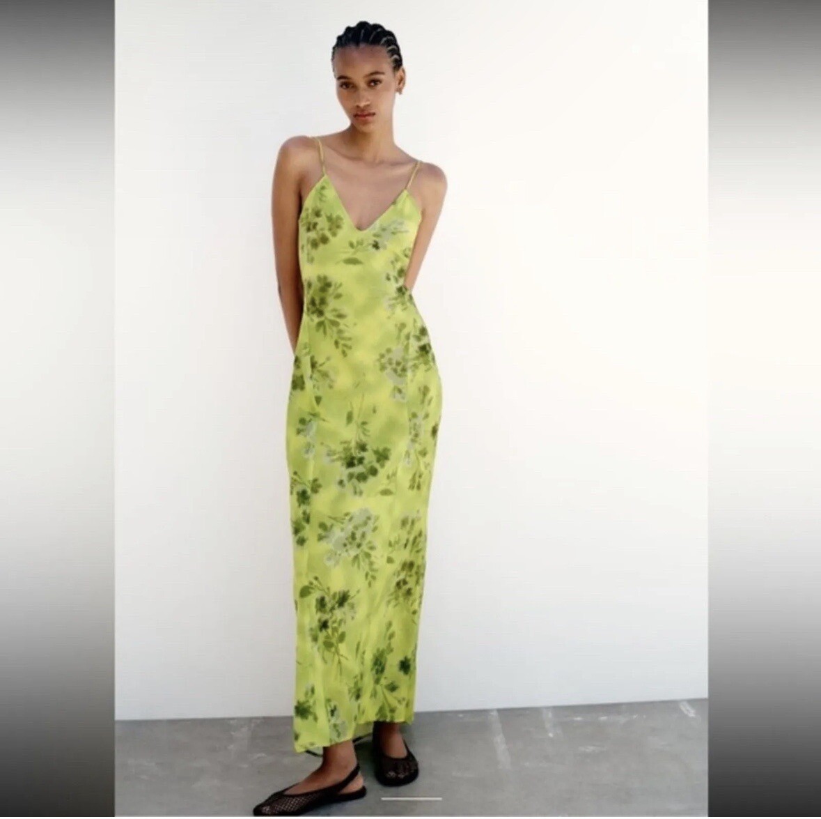 NEW WOMAN ZARA Printed Midi Dress Green 6929/229 Spring Summer Travel  Vacation