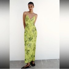 NEW WOMAN ZARA Printed Midi Dress Green 6929/229 Spring Summer Travel Vacation