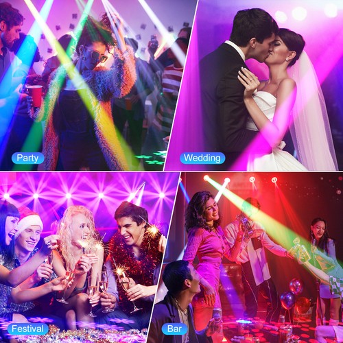 U`King 150W LED Cabezal Móvil Luz Gobo Beam Escenario DJ Disco Bar DMX Spot Lighting - Imagen 11 de 13