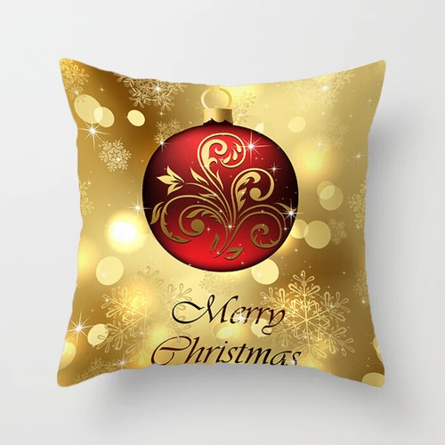 18" Christmas Cushion Covers Red Gold Throw Pillow Case eBay