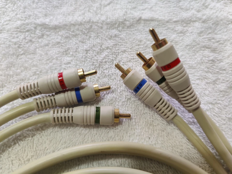 Juego de audio RCA, Pr/Pb/Y e izquierda + derecha. Cables de componentes/blanco/resistente/de 6 pies Foto 2 de 4