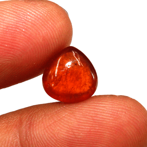 Certified 7.5 Cts Natural Spessartine Garnet 11mmx10.9mm Pear Cabochon Gemstone - Picture 2 of 12