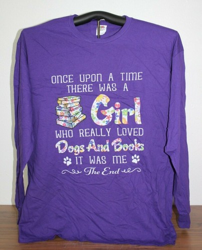 Once Upon A Time- Girl Who Loved DOGS & BOOKS- ME- Long Sleeve T-Shirt Purple XL - Bild 2 von 4