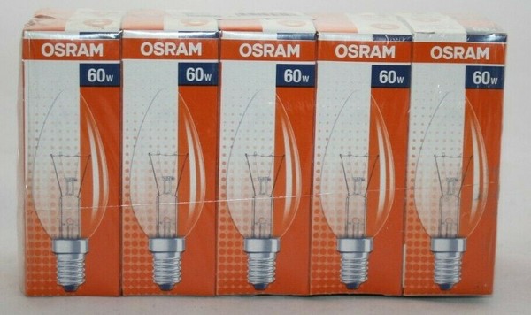 10 X Osram GlüHlampe Kerze Classic B Klar E14/60W Kerzenlampe (10303)-image