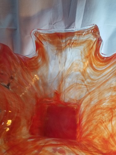 Arte of MURANO * Lavorazione Glass Ruffled Vase * Orange * 17" x 11" * 0487 - Picture 17 of 24