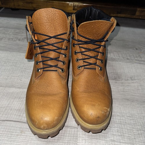Timberland Men's Premium Waterproof 6 Inch Boots WHEAT FULL GRAIN A2GF5 size 12 - Picture 3 of 6