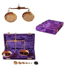 Vintage Brass Jewellery Scale (Tarazu) with Velvet Box