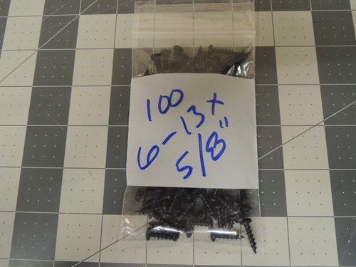 (100) #6 x 5/8" Kreuzschlitz Linsenkopf Holzschrauben / Blech, Stahl - Schwarzoxid - Bild 8 von 8