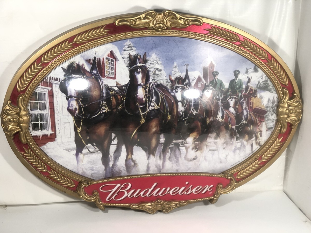 Vintage Budweiser Clydesdale Plastic Electric Bar Man Cave Wall Light (221) Auction | Auction Synergy