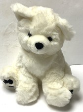 America Wego 10 Sitting White Teddy Bear Plush Black Paws Vintage Stuffed toy