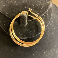Large Gold Tone Hoop Earrings
