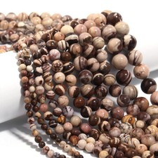 4-12mm Natural Gemstone Australian Zebra Jasper Round Spacer Bead Jewelry Making