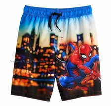 Spiderman Swimsuit Big Boys Size 8 10 12 14 Swim Trunks Shorts Marvel Large -XXL
