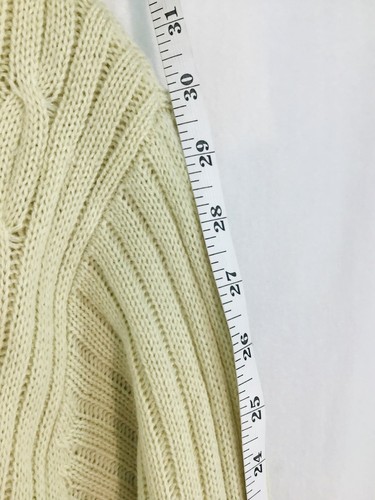 John Blair Vtg Cardigan Sweater Men's Large Tall Cream Cable Knit Grandpa - Picture 9 of 12