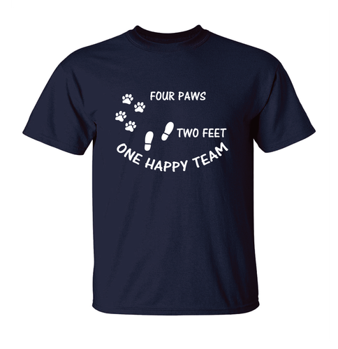 Shoebob Four Paws Two Feet One Happy Team T-shirt Dog Lovers top Dog Walkers tee - Picture 16 of 17