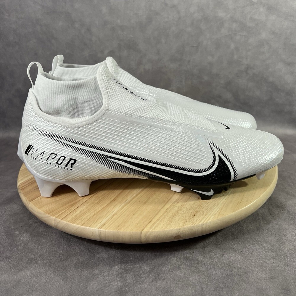 Nike Vapor Edge Pro 360 Football Cleats Size 14 White Black Shoes AO8277-100