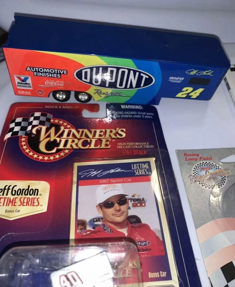 Jeff Gordon Lote de 6 - Artículos Raros Dupont Die-cast Vintage Lámpara Etiqueta Nascar 24 C1 Foto 3 de 4