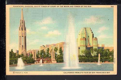Postcard - California - San Francisco - Fountains - Gardens - South Tower - Picture 1 of 2