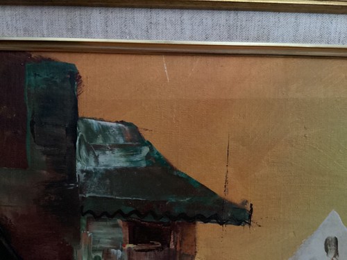 Asian Street Scene "Cesar Buenaventura Style"OIL ON CANVAS Board 24"X20" - Picture 12 of 12