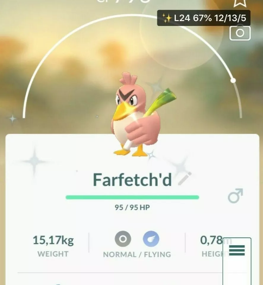 yokosion on X: Shiny Farfetch'd after 63,608 eggs hatched. This