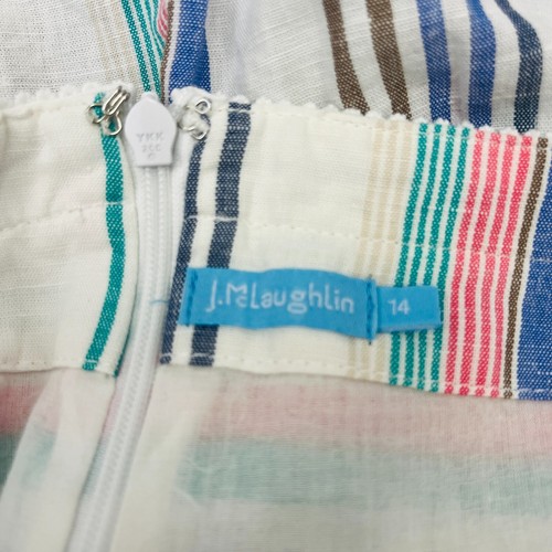 J.McLaughlin Hestia Maxi Dress Multicolor Striped Coastal Summer Size 14 - Picture 16 of 17