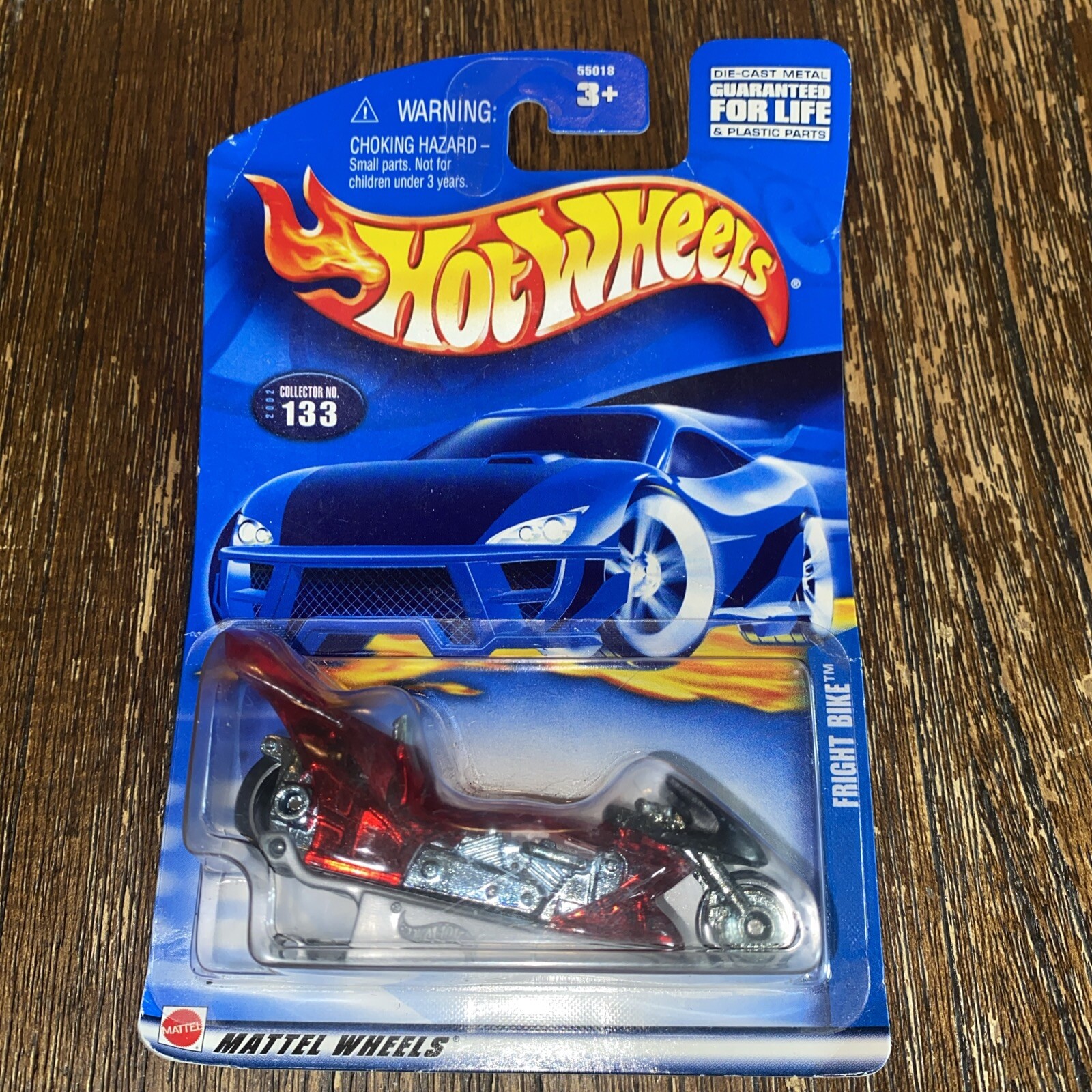 2002 Hot Wheels Red FRIGHT BIKE Collector #133  55018