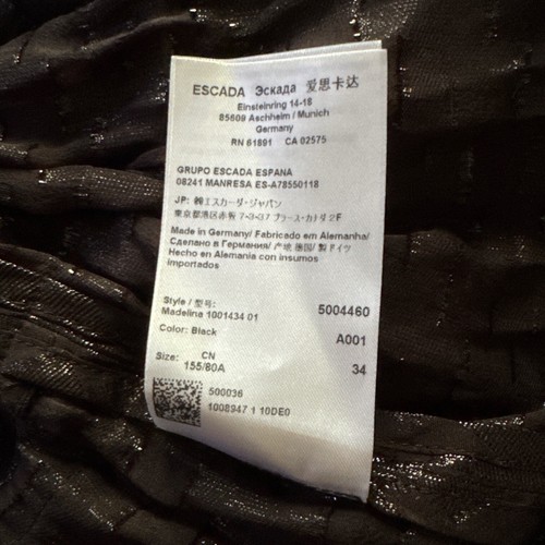 Escada Sport Jonathan Saunders Resort 2012 Hooded Dress Black Sheer Size 34 - Picture 11 of 13
