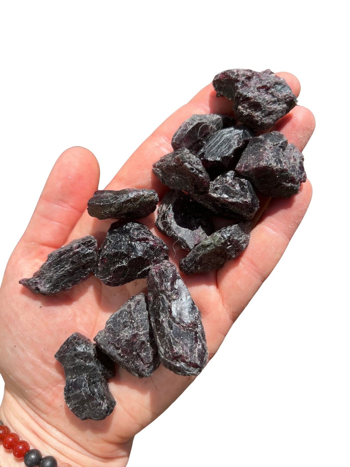 Raw Rhodolite Garnet Crystal - Natural Dark Garnet Stone