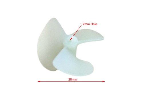 RC Speed Racing Boat Propeller 3 Pin 28mm 2mm Hole White Left Right Part 1 Pair - Picture 2 of 4