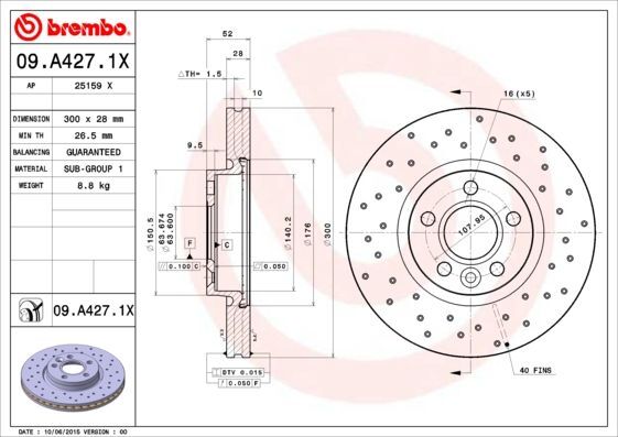 BREMBO Discofreno  09.A427.1X