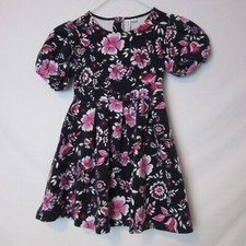 Janie and Jack Puff Sleeve Pink Floral Fit and Flare Dress Girls 6