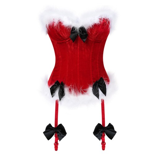 Sexy Weihnachtsparty Miss Santa Kostüm Korsett baskische Dessous Bustier Rock Set - Bild 20 von 52