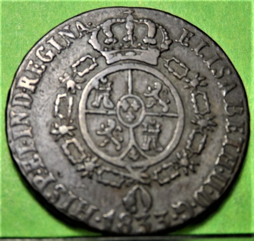 ISABEL II, Medalla de proclamacion, 1833, SEGOVIA, Ae, 23 mm, 6,45 grs. - Imagen 2 de 2