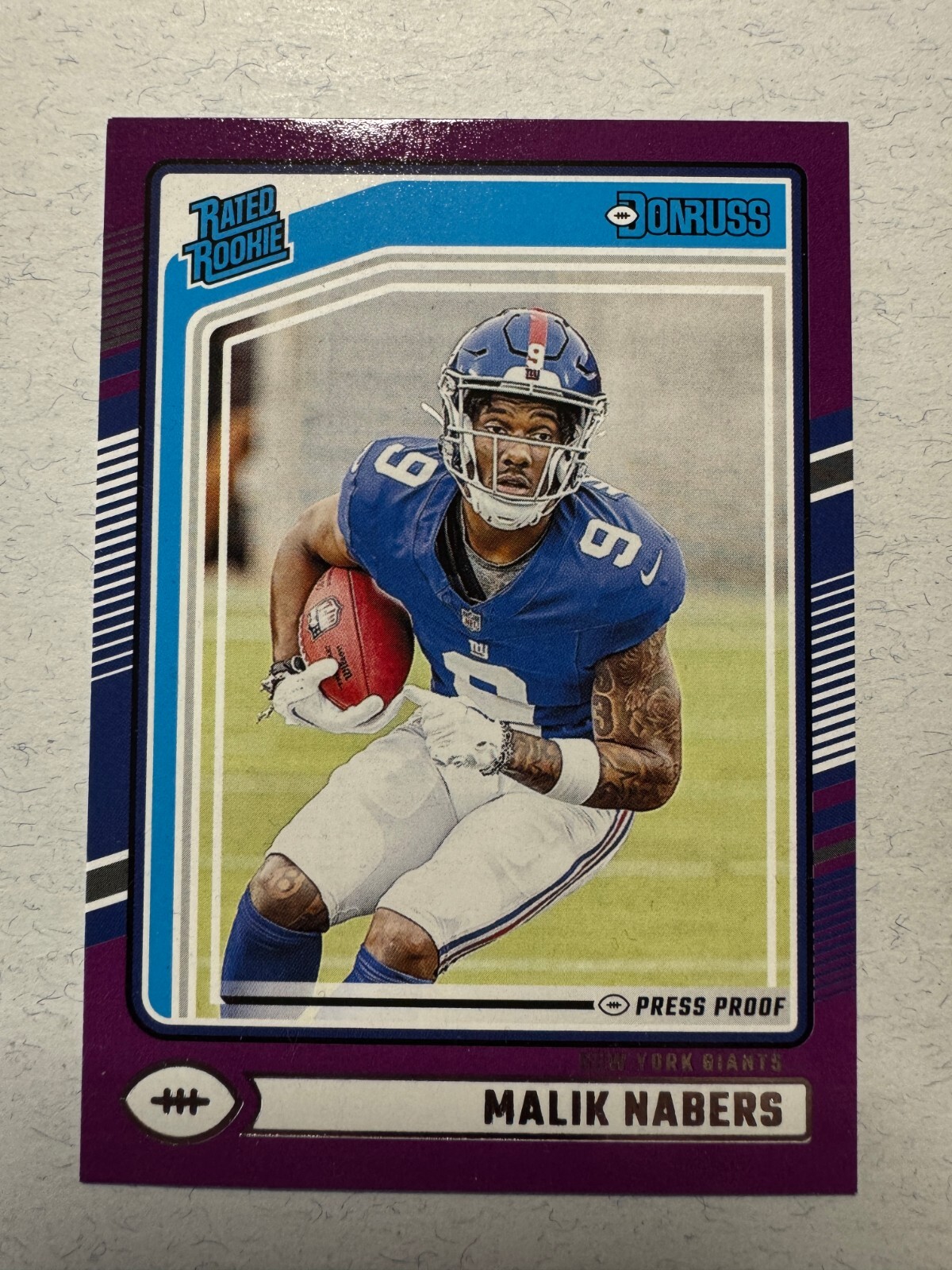 2024 Panini Donruss - Rated Rookie Purple Press Proof #383 Malik Nabers (RC)