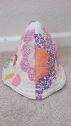 Vintage Handschwung Bucket Sonnenhut Erwachsenengröße Patchwork wendbar gebraucht - Bild 2 von 5