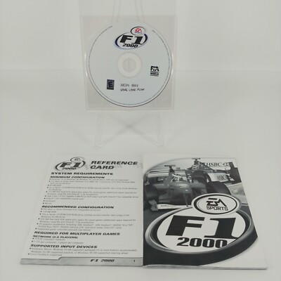 F1 2000, (PC 2000 by Electronic Arts (EA Sports) Disc and Manuals No Case Tested