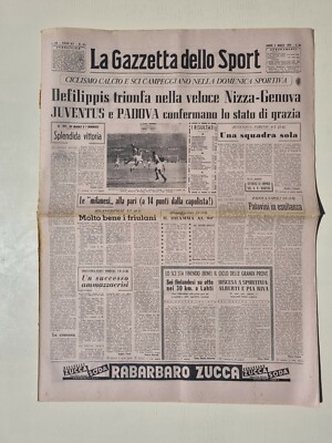 Gazzetta Dello Sport March 3 1958 Juventus-Torino 4-1 Padova Alessandria-Inter
