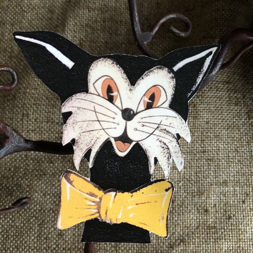U Pick Vintage Inspired Cat Whiskers Bow Birthday Halloween Cardstock Decoration - Picture 3 of 22